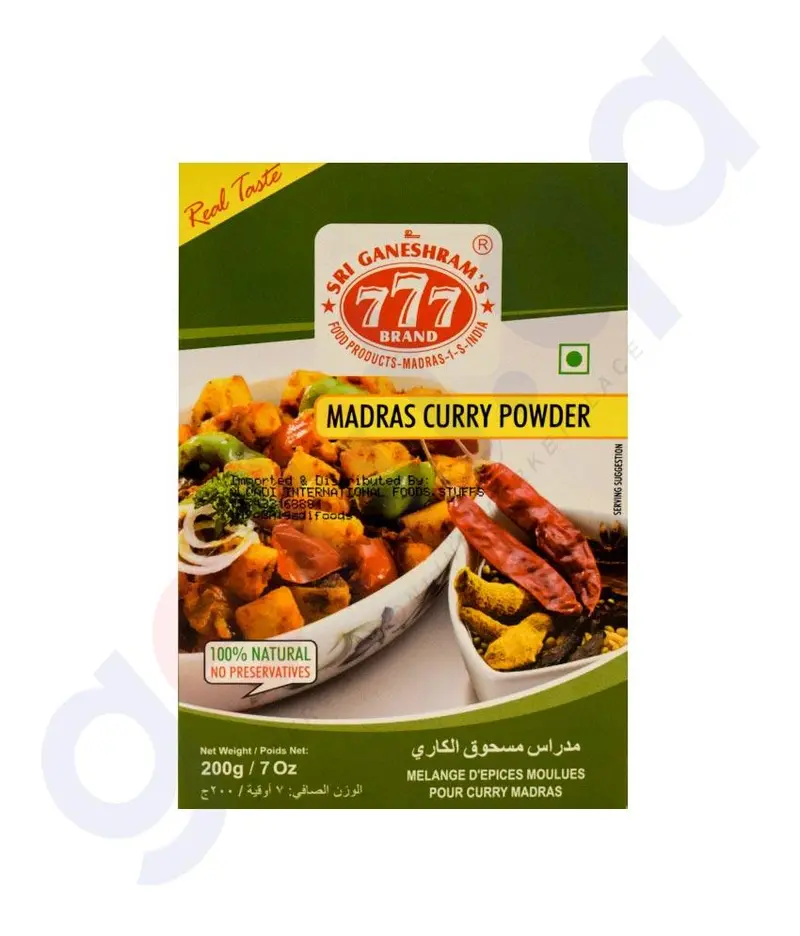 777 Madras Curry Powder – Bold Regional Spice Mix, 200 G 1