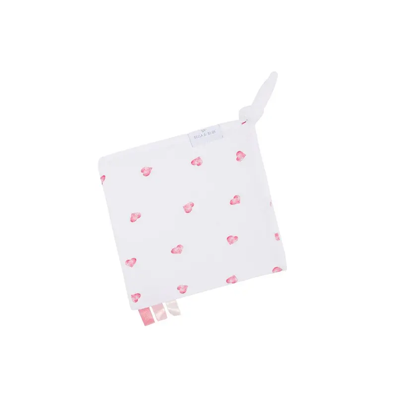 Rosa & Blue Pink Heart Knit Comforter For Babies 1